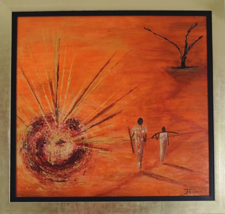      Sombre Luminescence  (Févr 2014)  peinture sur bois (66X63) 